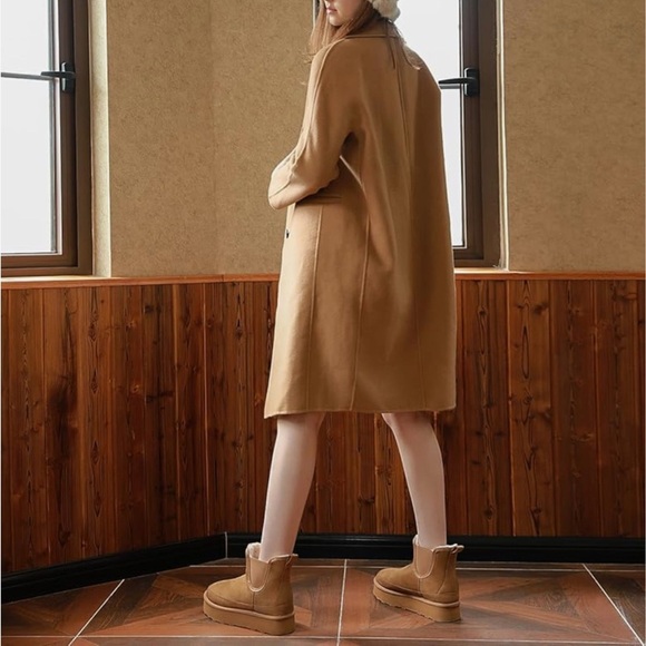 NEW Women’s Chestnut Slip On Suede Platform Mini Ankle Chelsea Boot Size 10 - Picture 7 of 9